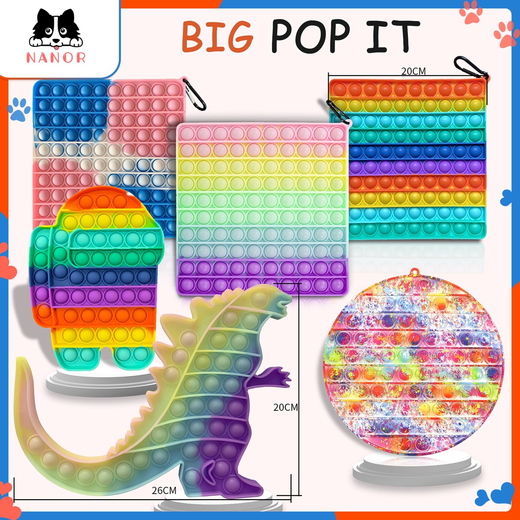 Duży Rozmiar Rainbow Push Pop It Among Us Bubbles fidget Zabawka Giant