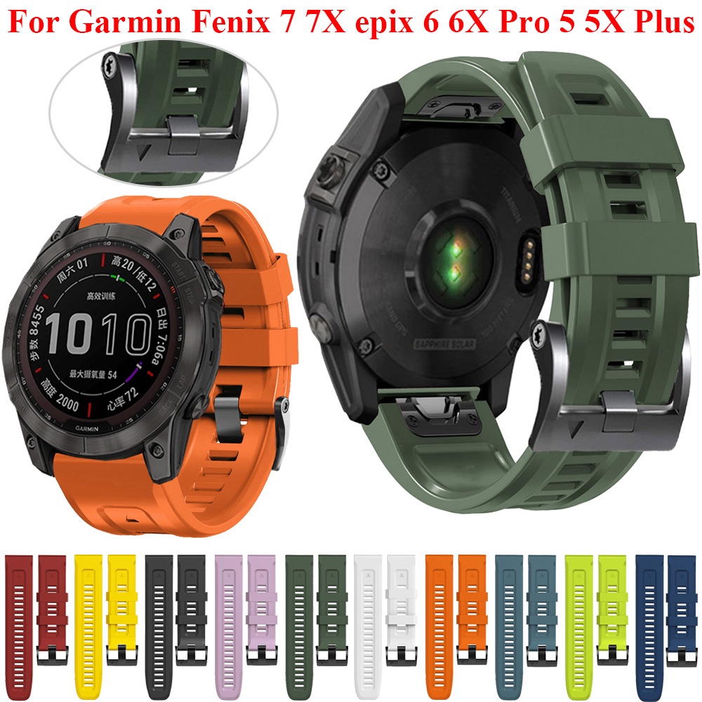 22 26mm Pasek Silikonowy Oficjalny Pasek Do Garmin Fenix 7X 7 Epix 6X 6