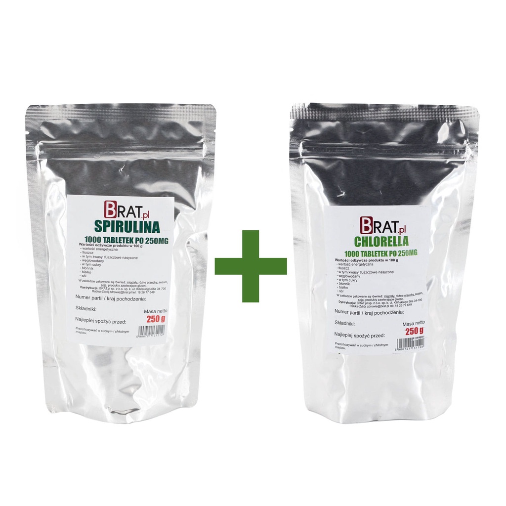 Zestaw Chlorella Tabletek Spirulina Tabletek Shopee Polska