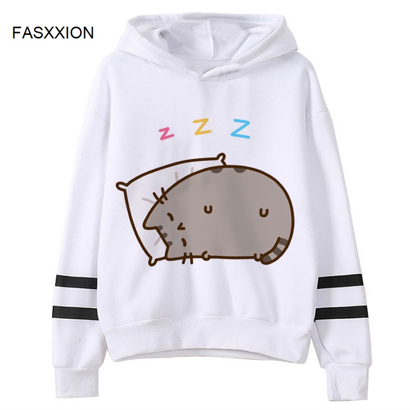 Bluzy Z Kapturem Dla Kot W Pusheen M Skie Vintage Hip Hopowe Z