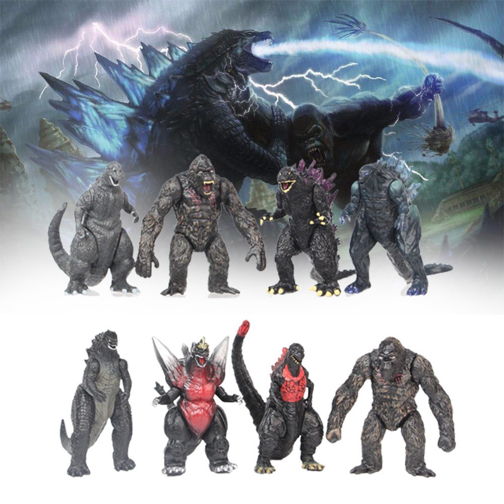 8pcs Godzilla Vs King Kong Pvc Figure Toy Collection Cake Topper Toys For Boys Shopee Polska