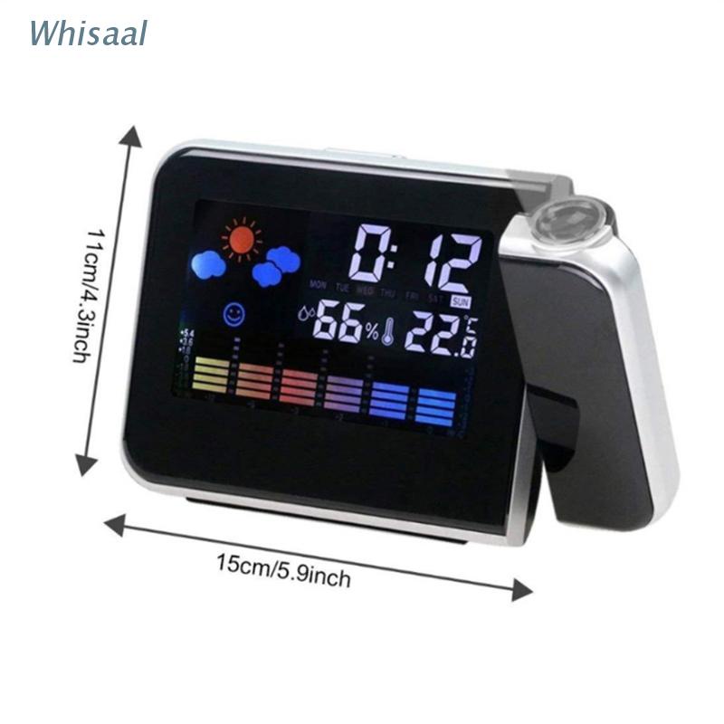 Whisaal Smart Projection Digital Weather Station Time Projector LCD Snooze Alarm Clock Display w/ Backlight | Shopee Polska