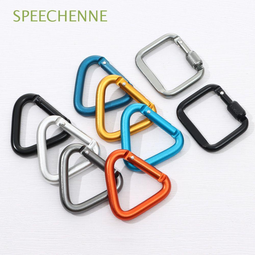 Buckle Keychain Alloy Carabiner Black Climbing Button Camping Hiking Hook 
