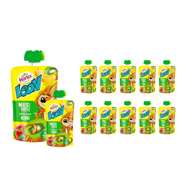 MUS OWOCOWY LEON HORTEX KIWI 100G x12 | Shopee Polska