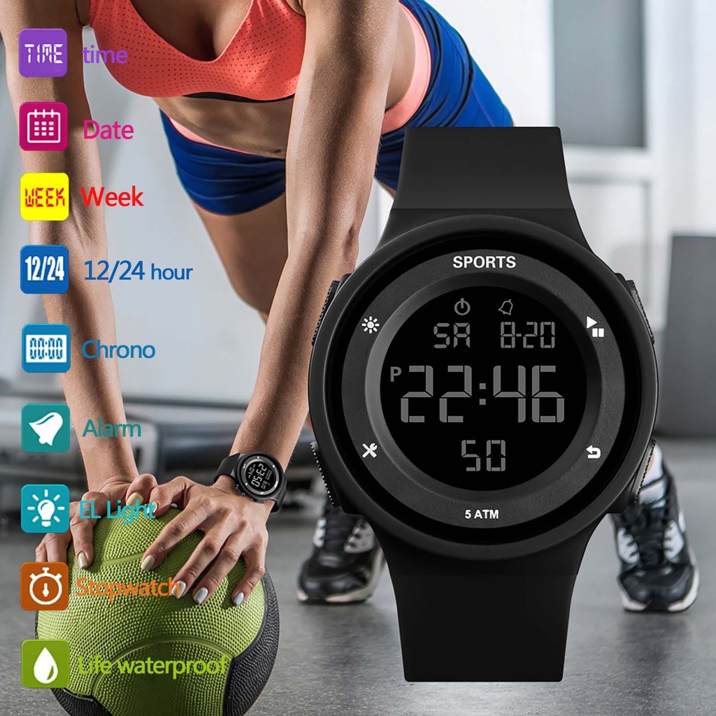HONHX Luksusowy męski cyfrowy zegarek LED Data Sport Men Outdoor ...