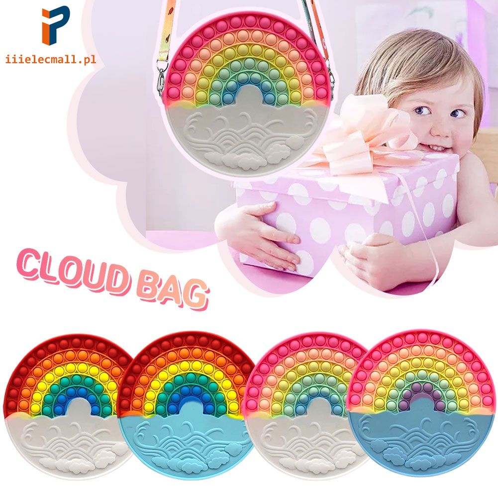 Pop it fidget sensory bag Cloud satchel unzip bubble bag diagonal bag ...