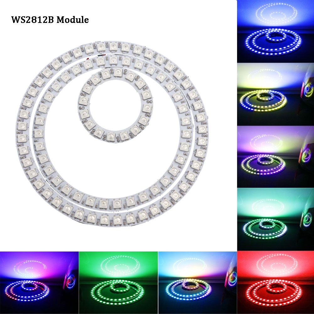 16-45leds-ws2812b-led-globe-modules-ring-circle-white-black-pcb-addressable-5v-full-color