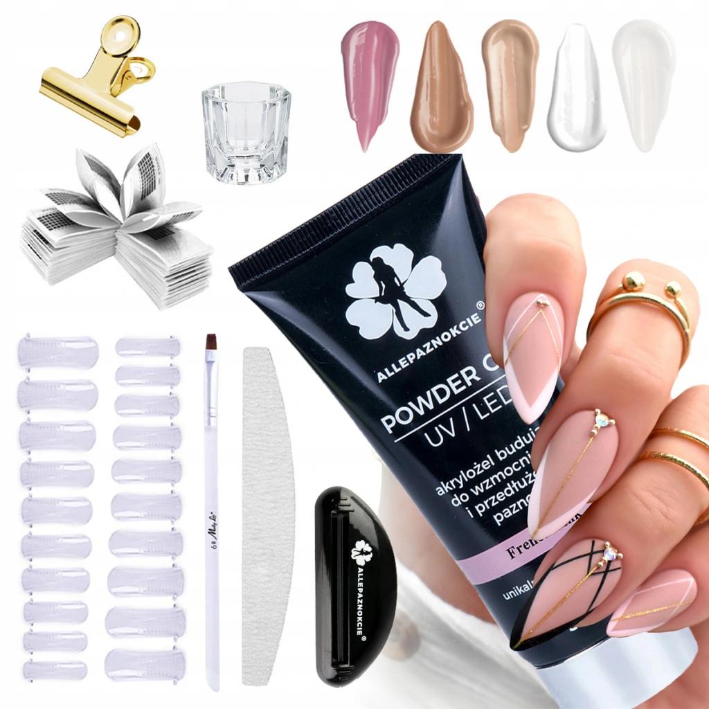 Zestaw do akrylożelu Powder Gel Pink French 50ml akcesoria Shopee Polska