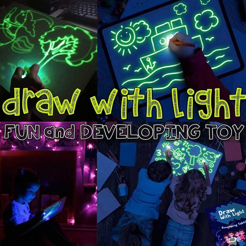 Magic Drawing Board Fluorescent Light Retaining Painting Graffiti Board Kid Gift 