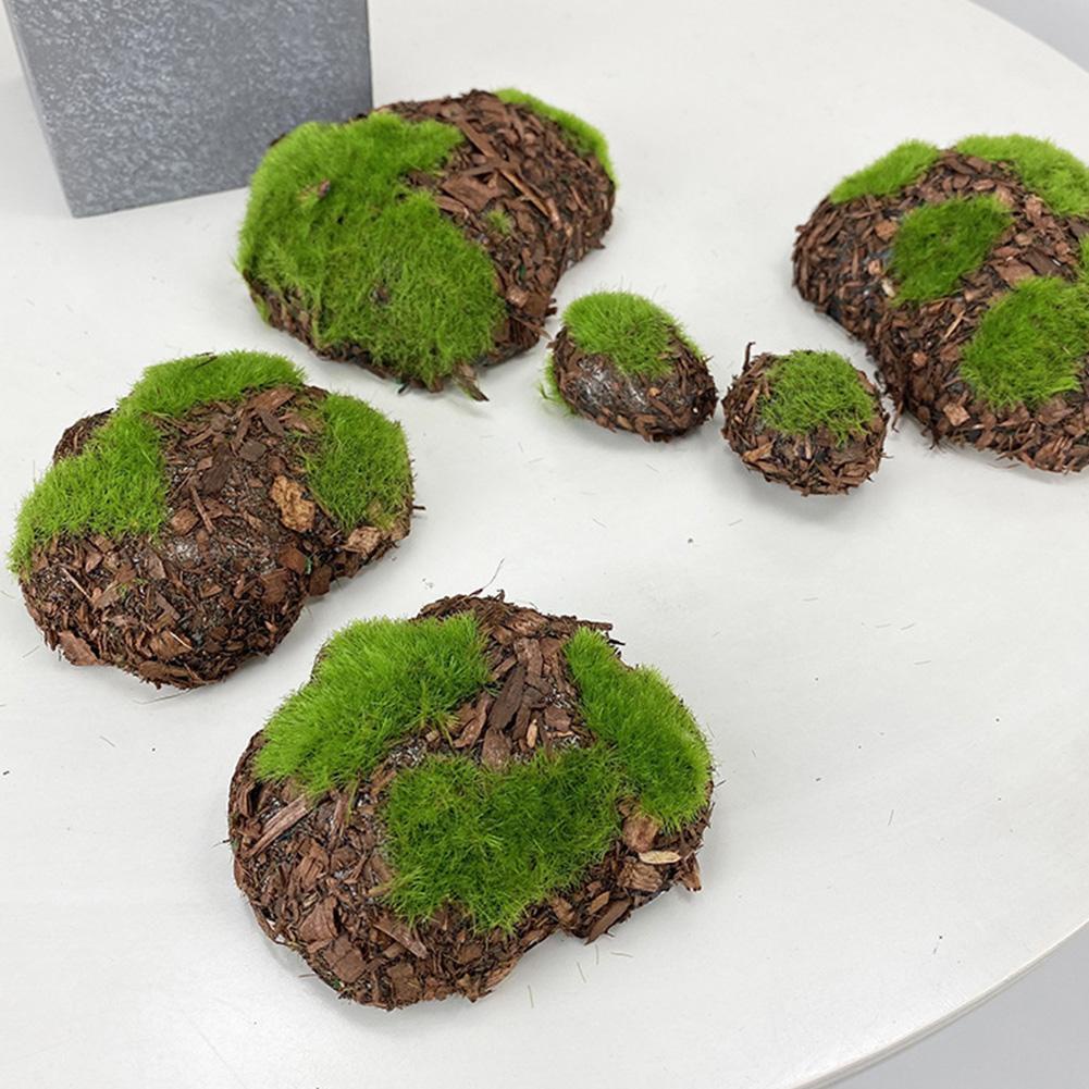 6 Pcs Foam Moss Stone Fake Rock Artificial Flower DIY Crafts Home Garden Decor 