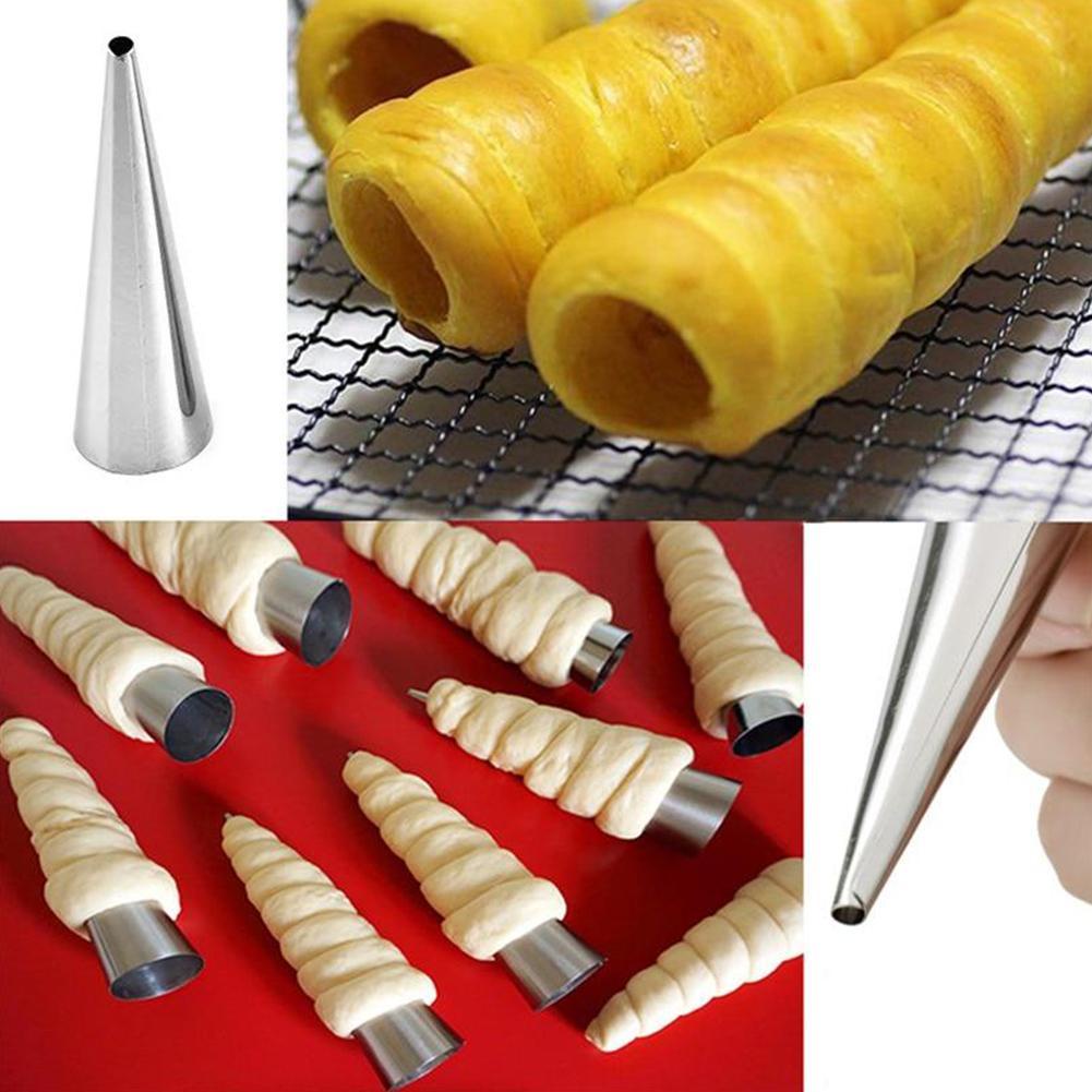 12x Stainless Steel Spiral Horn Cream Pastry Baking Croissant Bread Cake Mold