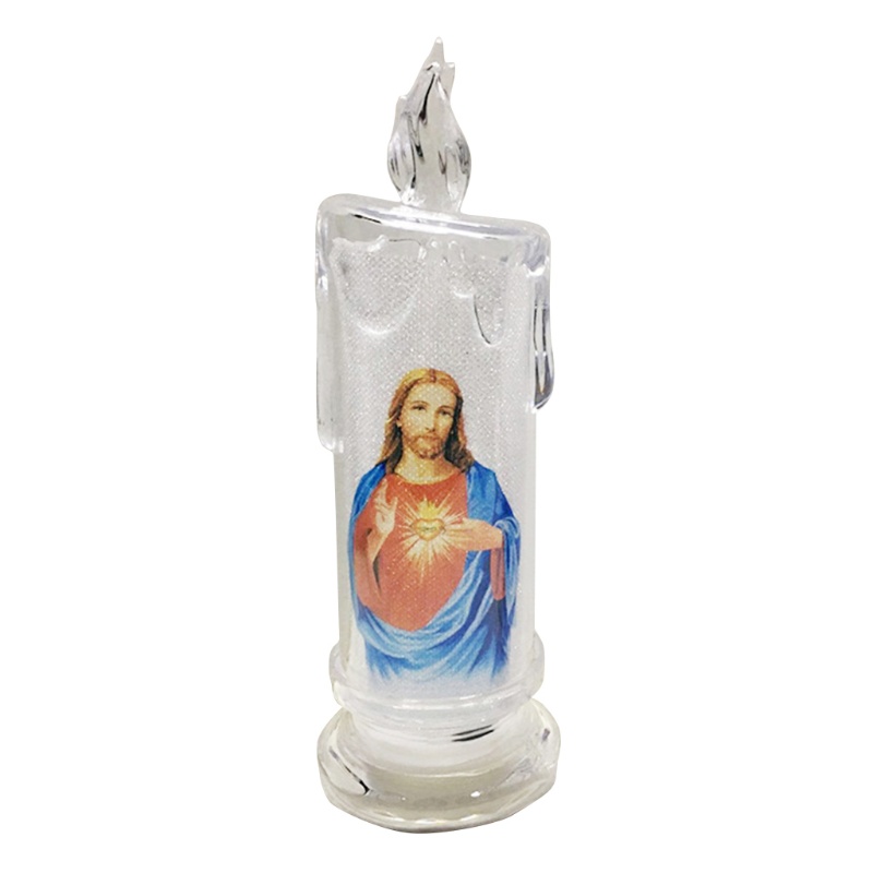 Jesus Candle Lamp Led Light for Home Bedroom Church Decoration Candles Lights 