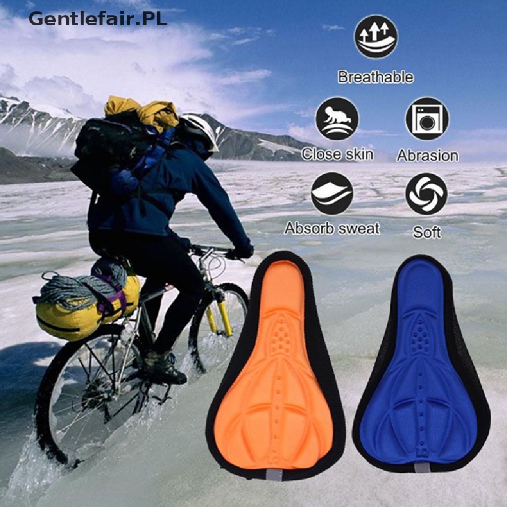 Cycling Bike Silicone 3D Gel Saddle Seat Cover Pad Padded Soft Cushion Comfort 
