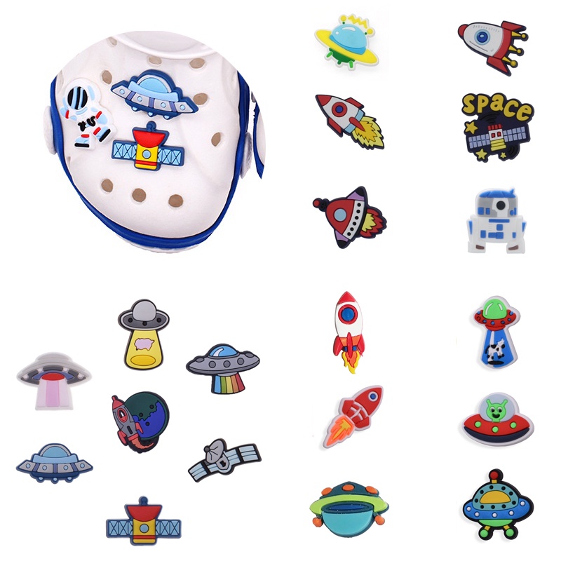 Crocs Jibbitz Rocket Hole But Bcukle UFO Dekoracje Charms Prezent dla