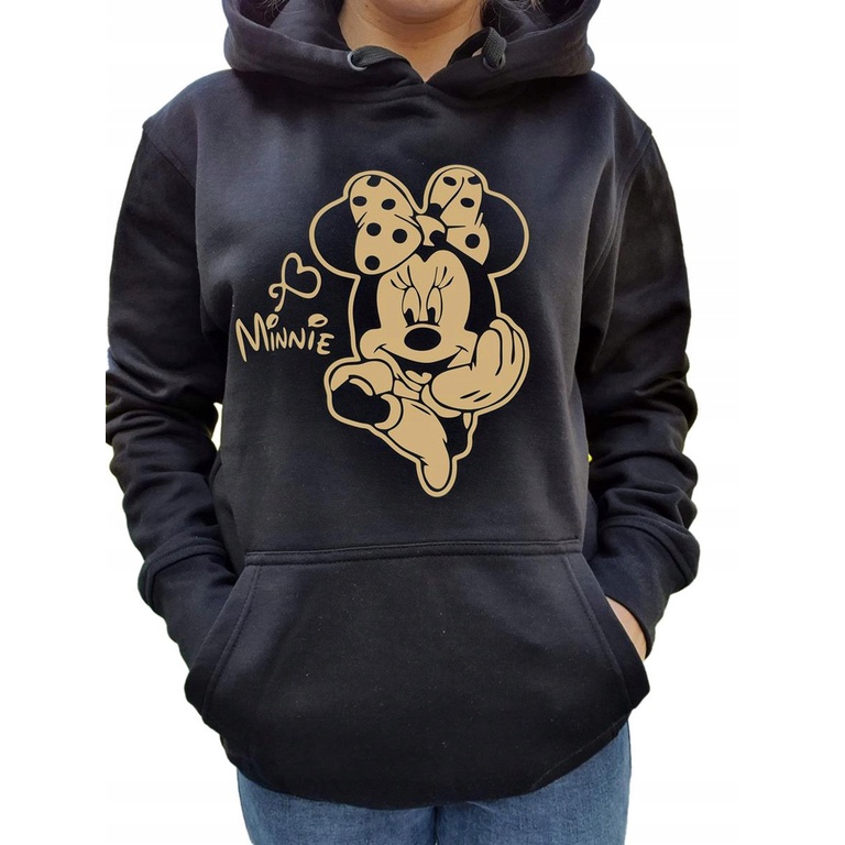 Bluza damska Myszka Minnie Miki nadruk czarna L | Shopee Polska