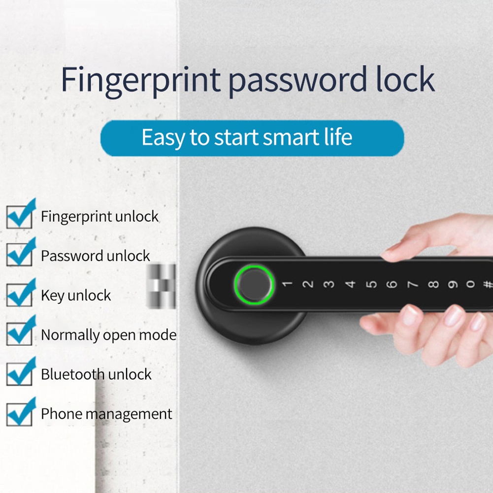 Tt Lock App Smart Keyless Fingerprint Door Lock Biometric Keypad Password Lever Handle Lock Abbacy Shopee Polska