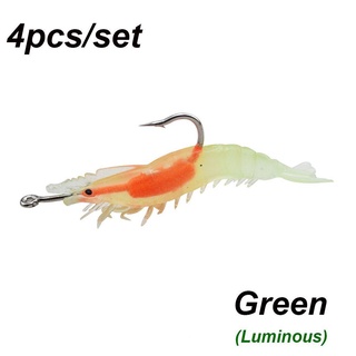Luminous Creative Prawn Lure Hook Worm Silicone Shrimp Fake Bait Sea Fishing 