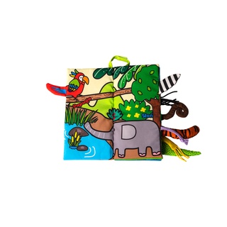 Jolly Baby Pluszowa Książeczka Edukacyjna Zwierzaki Dżungli Sensory 0m+ 80452