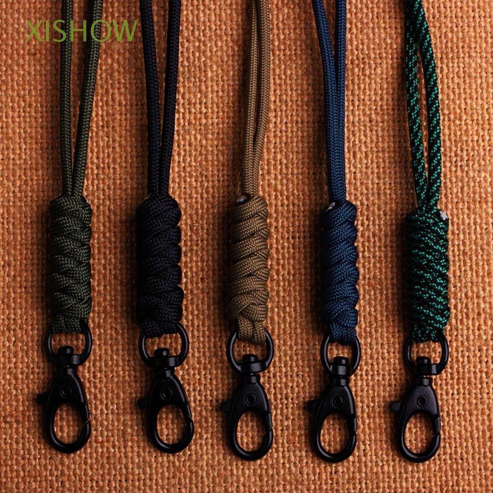 17 Styles Parachute Cord Lanyard Rotatable Buckle Key Ring Paracord Keychain