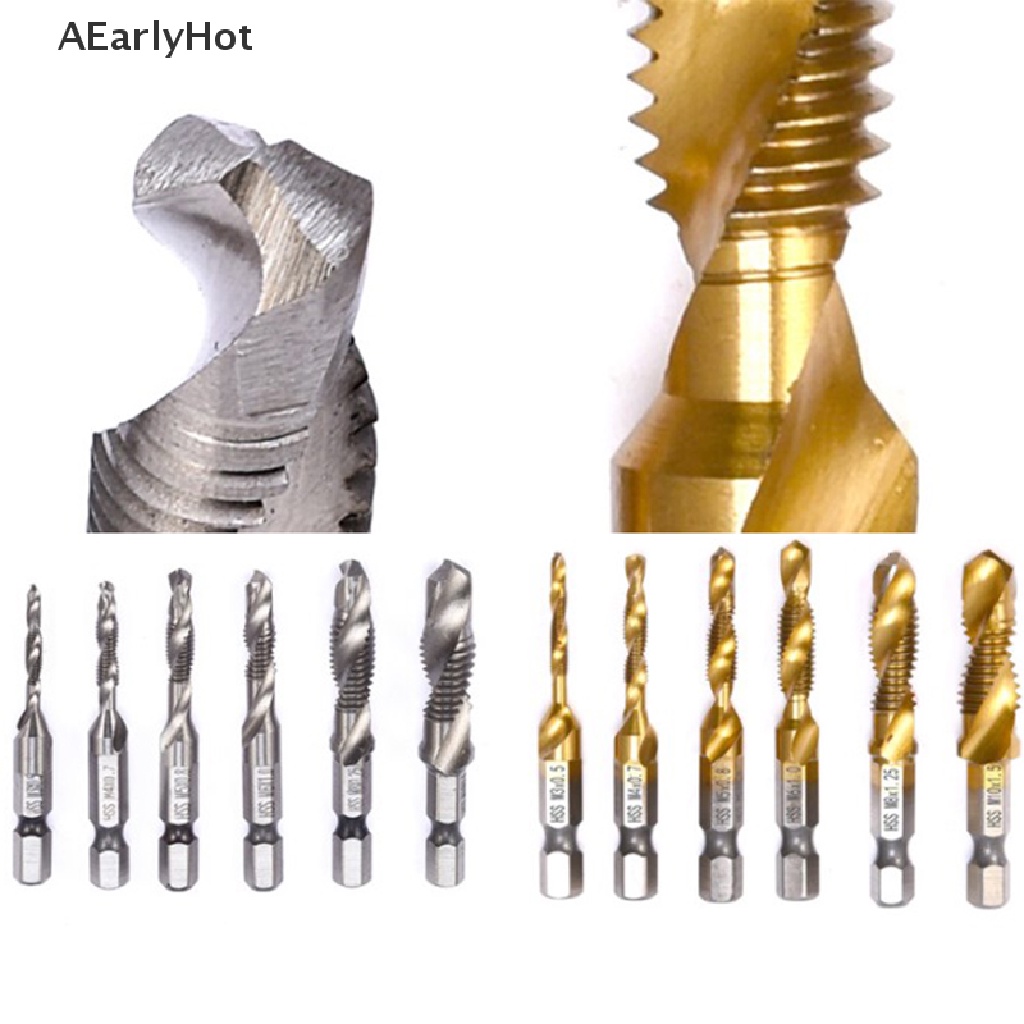 AEarlyHot 6Pcs Metric Thread Tap Drill Bits Set Screw Tap Drill Bits