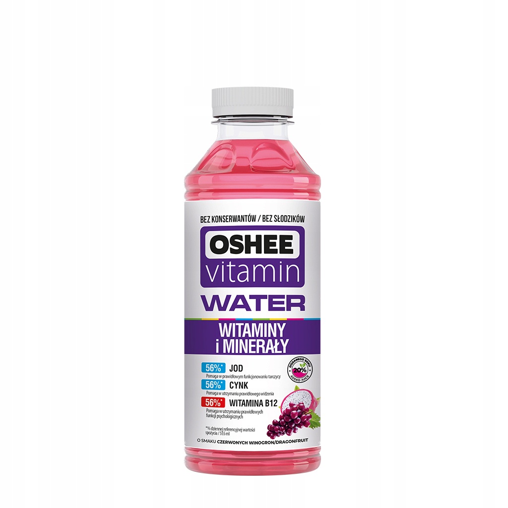 Oshee Vitamin o smaku czerwonych winogron 555ml Shopee Polska