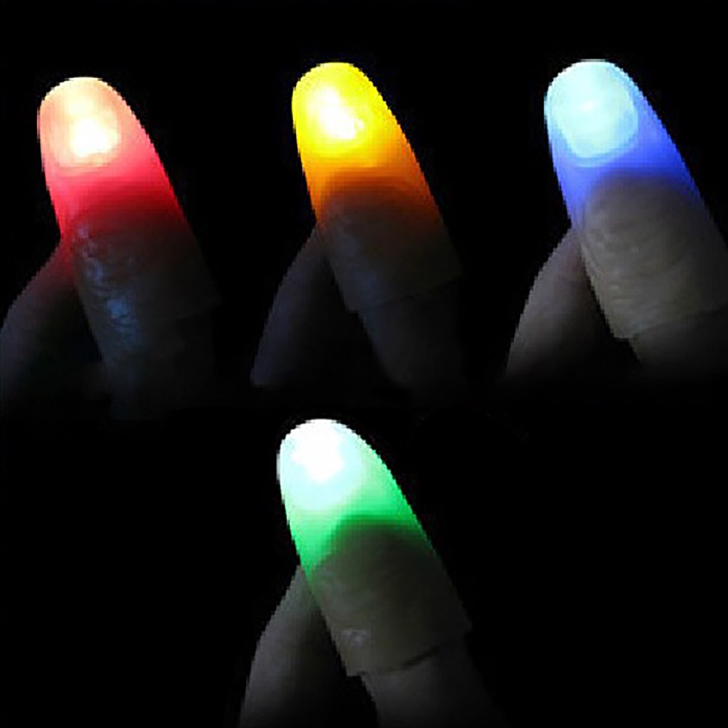 uououo LED Finger Light Rings Glow Magic Finger Flashing Close Up