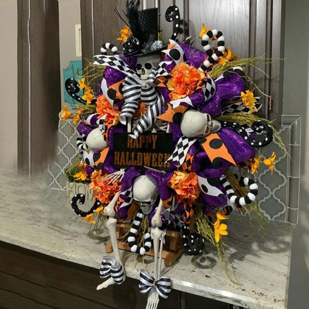 Halloween Wreath With Lights 2022