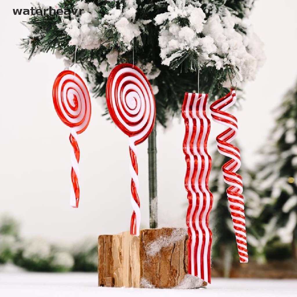 Waterheavr) 2022 Merry Christmas Tree Decoration Candy Cane Plastic Lollipop Xmas Tree Decor On Sale | Shopee Polska