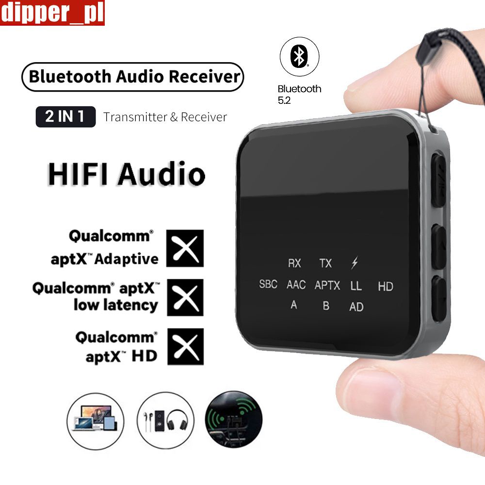 Bezprzewodowy Odbiornik Muzyczny Bluetooth aptX HD 3.5mm Aux Adapter do Telewizora Samochodowego