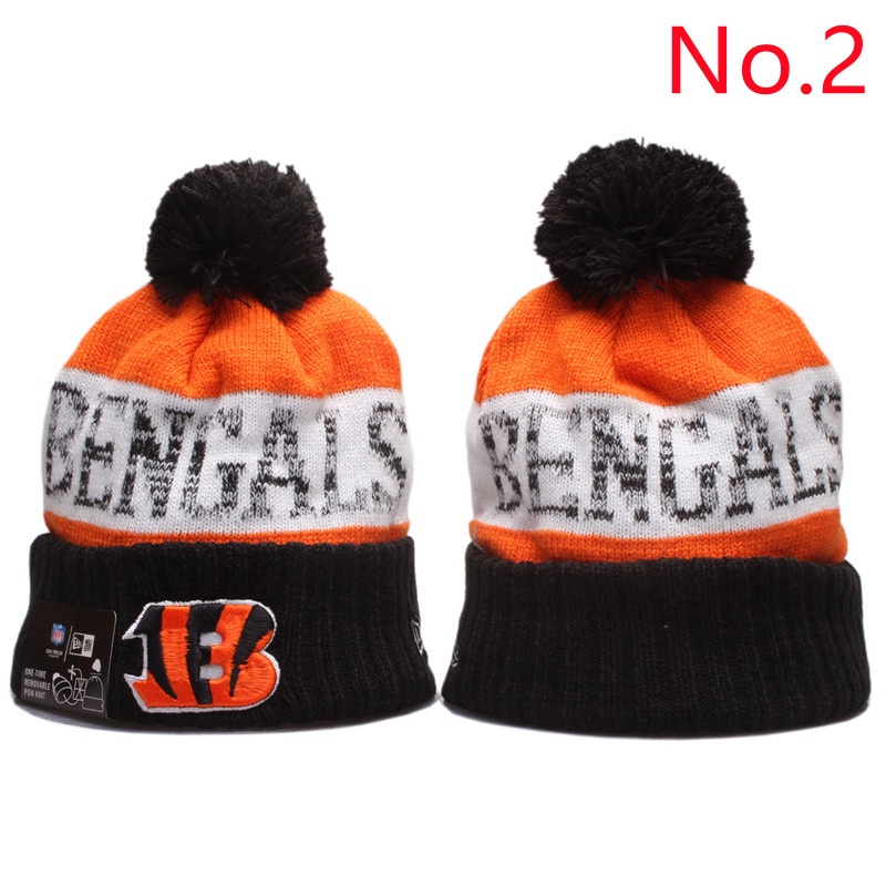 Official New Era Cincinnati Bengals Striped Kids Black Cuff Beanie Hat  A7005_B76