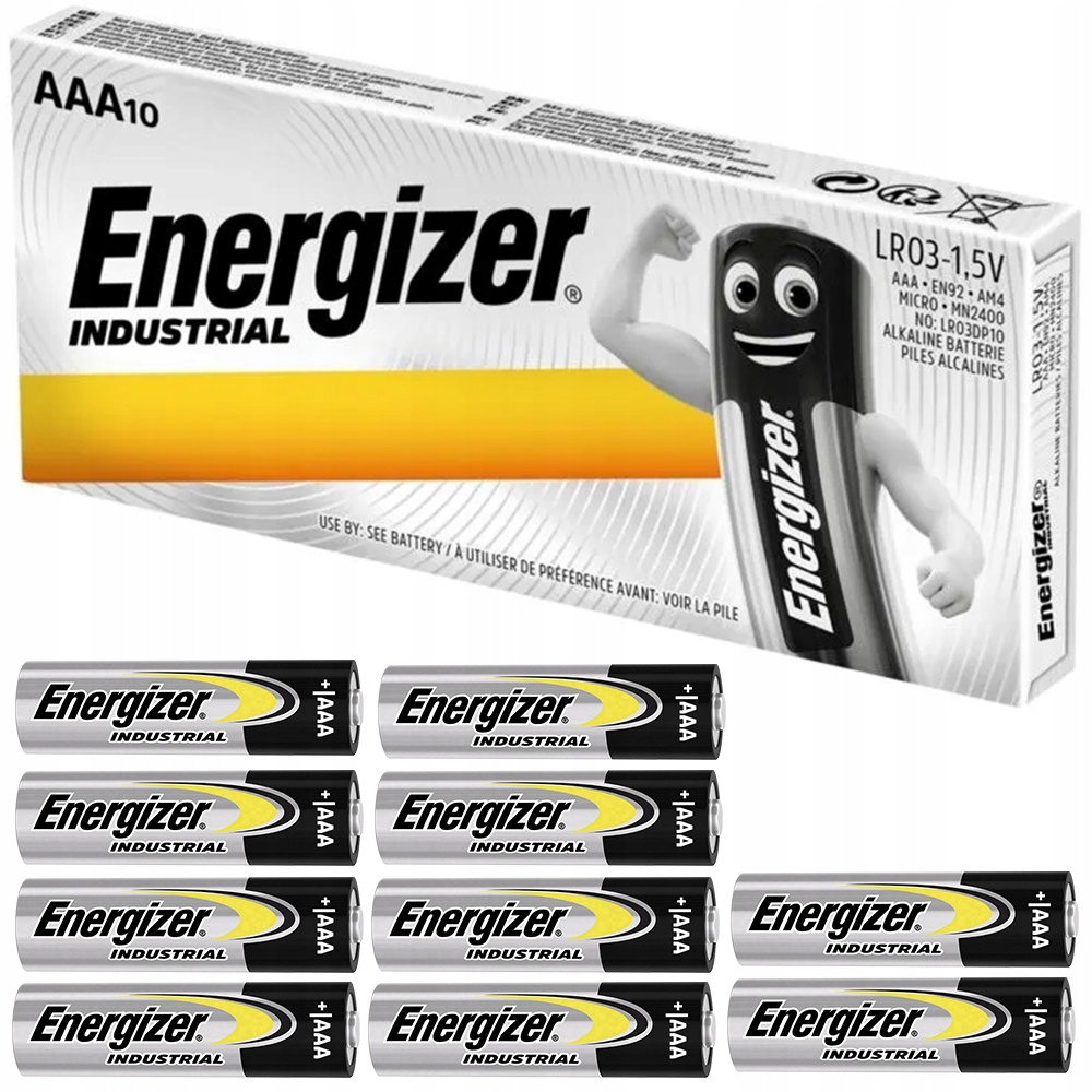 Energizer Industrial AAA Batterien LR03 – 1,5 V, 10er-Pack, Langlebig Für Geräte