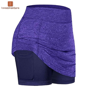 pantalones cortos interiores de yoga falda elástica con bolsillos Faldas de tenis para mujer pantalones cortos elásticos de golf pantalones cortos casuales para mujer 