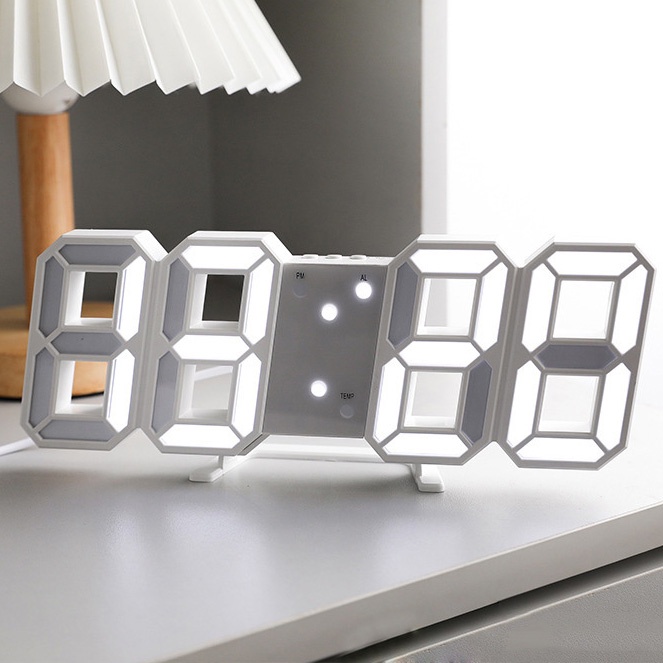 Nordic Digital Desktop Clocks 3D Large LED Digital Wall Clock Date Time