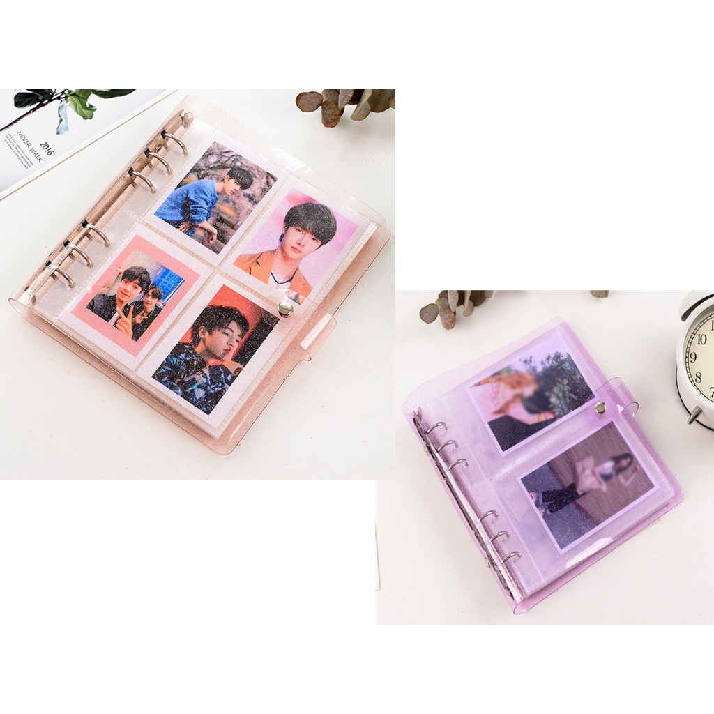 Uiouio Mini Album Fotografico per Foto 7,6CM Compatibile Borse Album Fotografici KPOP Photocard 36 Tasche Colori Arcobaleno 