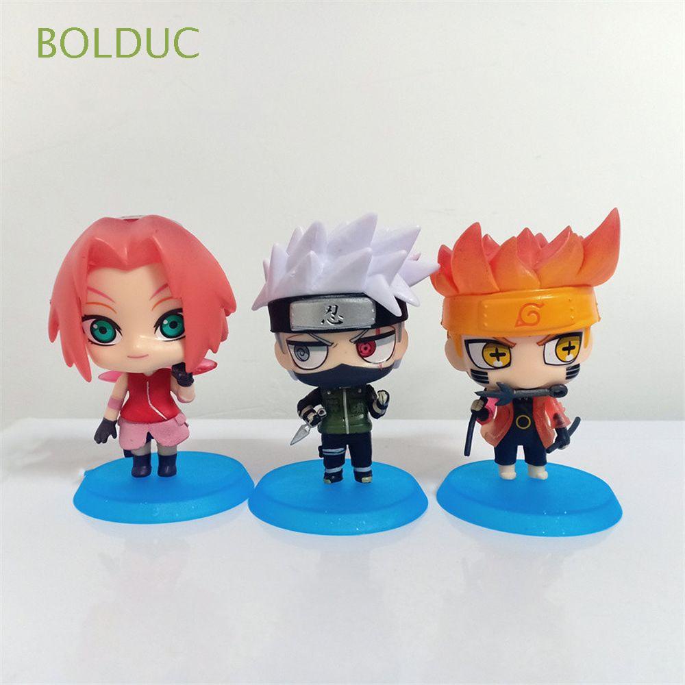 BOLDUC 6 Sztuk Zestaw Naruto Model Anime Figurki Naruto Sasuke