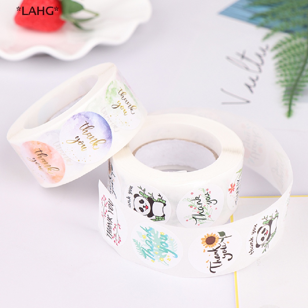 500* Thank You Stickers Handmade Love Labels Round Floral Business Gift Stickers 