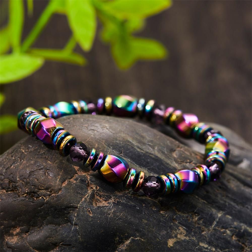 Unisex Magnetic Anklet Beads Hematite Stone Pain Relief Health Care Jewelry yy 