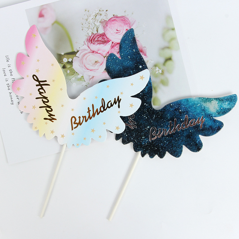 Wings Happy Birthday Cake Topper Party Cake Decorations Shopee Polska