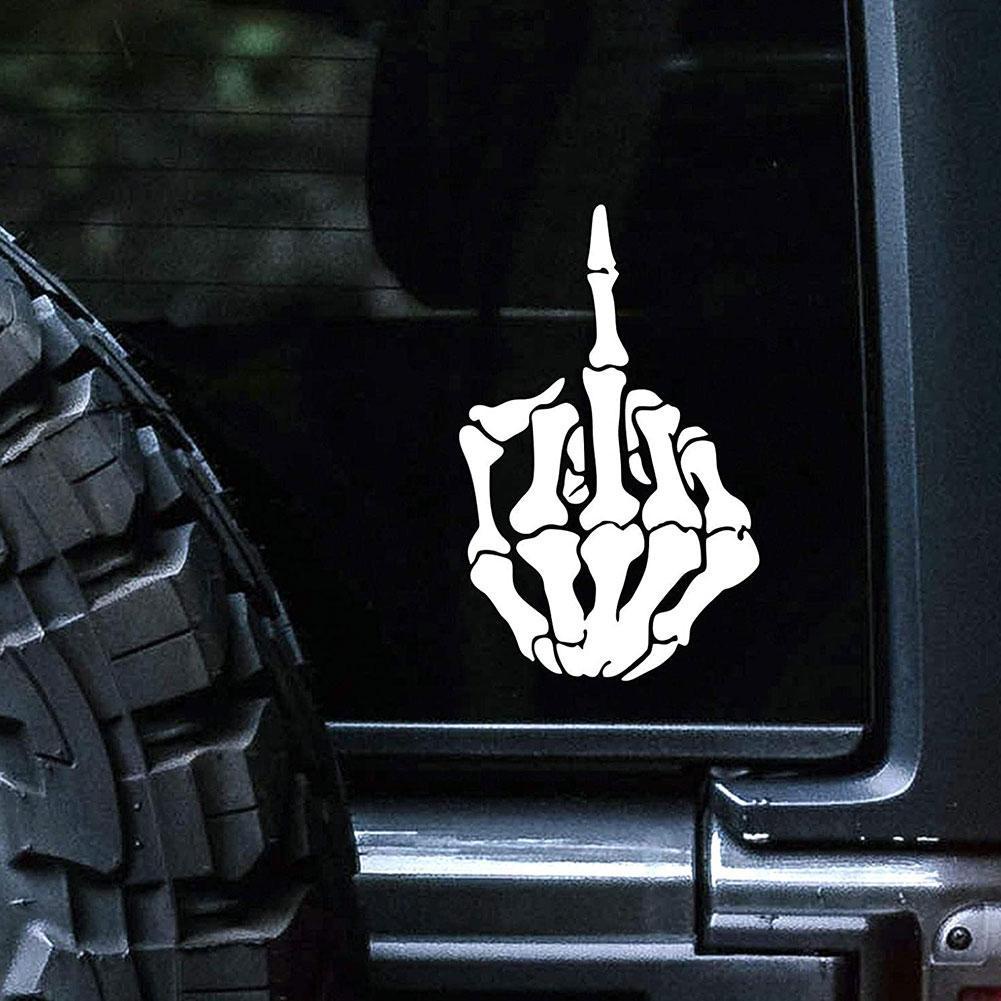 Car Truck Sticker Skeleton Middle Finger Biker Motorcycle Vinyl S8g3 Sticker I8y1 Shopee Polska 1587