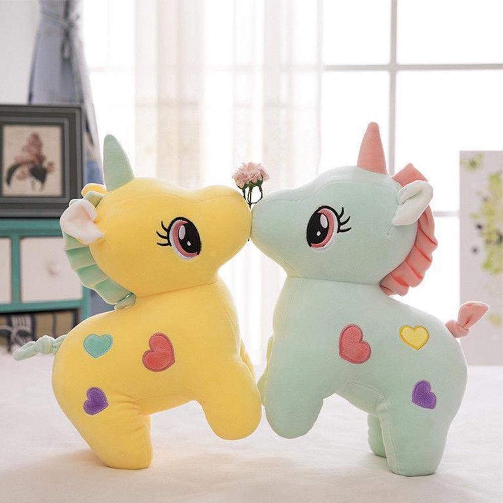 Cute Unicorn Plush Fluffy Stuffed Animal Lovely Cartoon Doll Toys Baby Kids Gift 