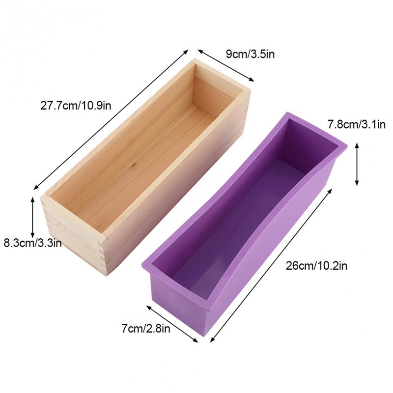 1200ml Silicone Soap Mold Rectangular Wooden Box With Flexible Liner For Diy Handmade Loaf Mould Astraqalus Ee Polska - Wooden Soap Molds Diy