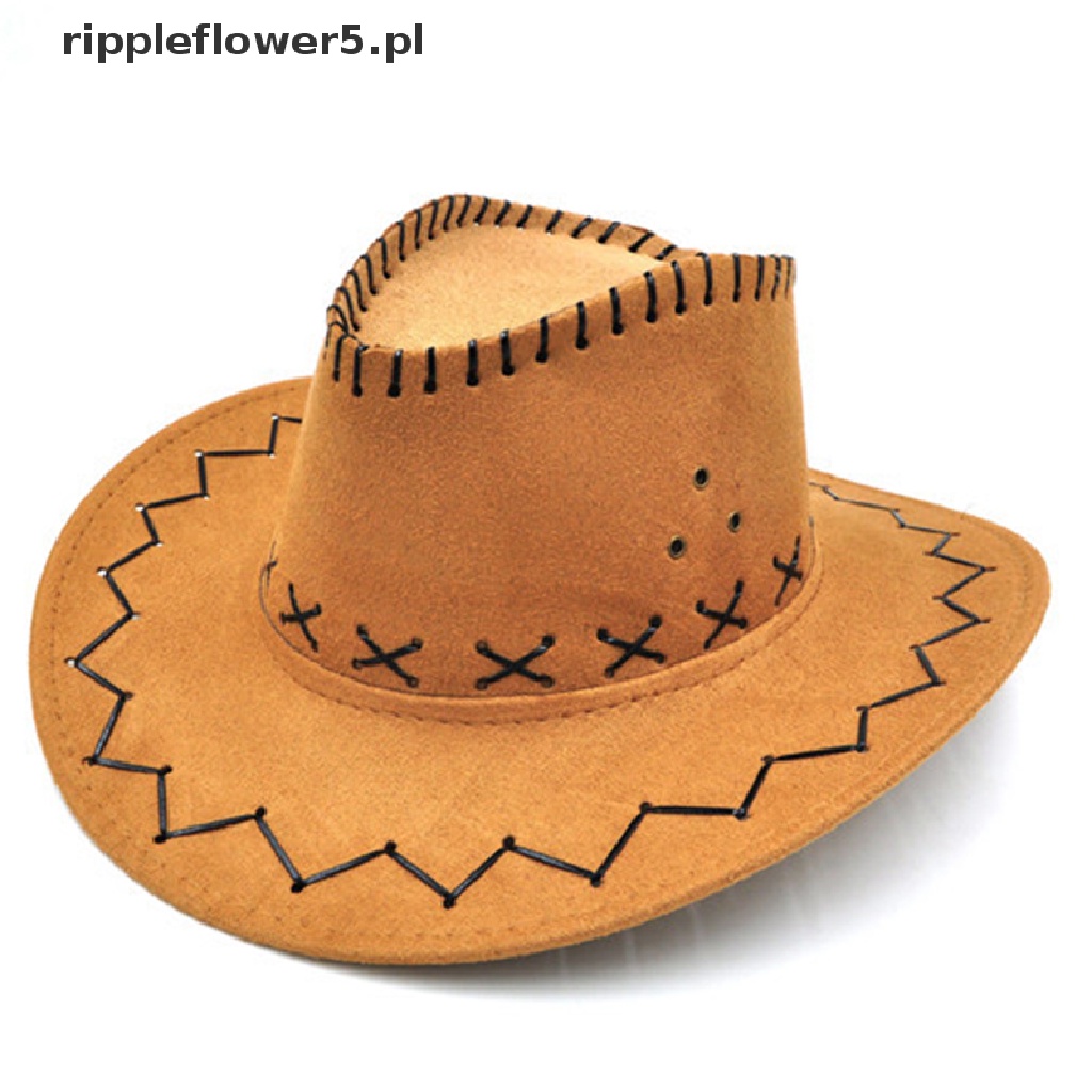 Elastisk Undertrykke Varme hot model｝ Display Unisex Cowboy Knight Bucket Brim Hat Western Visor with  Cord Felt Color . | Shopee Polska