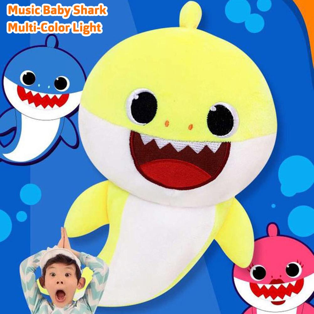OK 32CM Cute Baby Shark Plush Singing Toys Animal Plush Toys Music Doll