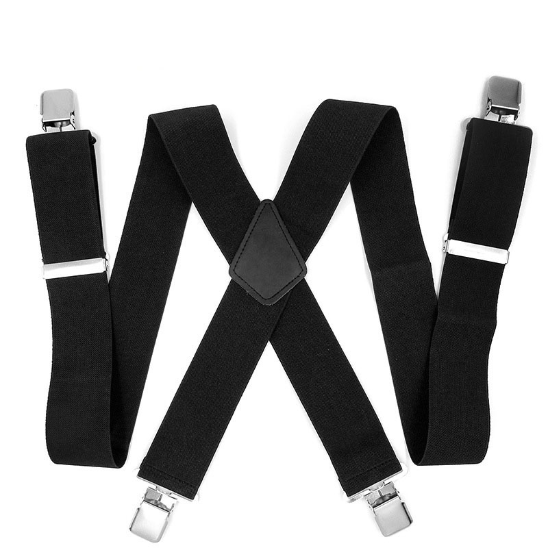 New Men/'s Ladies 50mm Wide Braces Plain Heavy Duty Adjustable Suspender Elastic