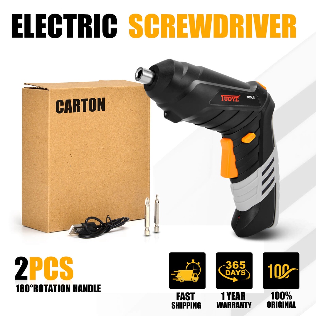 Electric Screw Driver 3.6V Rechargeable Cordless Screwdriver Power Tool ...