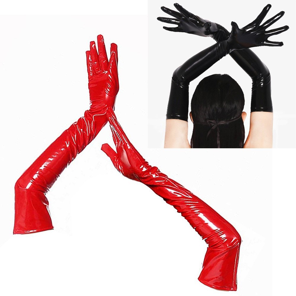 Red Pvc Long Opera Gloves ciudaddelmaizslp.gob.mx