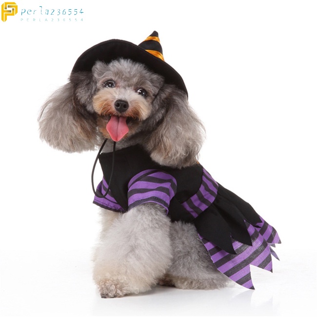 Przebranie Dla Psa Na Halloween perla236554 świąteczny kostium dla psa czarownica Pet Halloween Cosplay