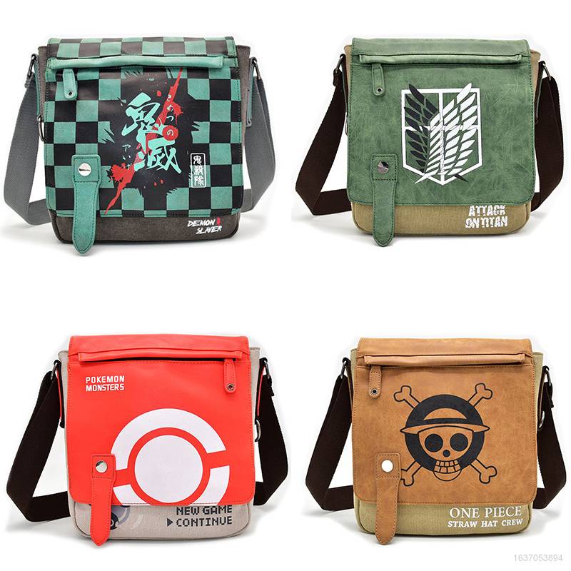 HOT Anime Canvas Bag Demon Slayer Attack On Titan Naruto Dragon Ball 