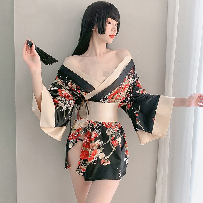 Japońska Sukienka Kimono Dla Kobiet Kardigan Seksowny Kwiatowy Nadruk  Yukata Asian Obi Bielizna Nocna Tradycyjna Geisha Szata Vintage Ubrania |  Shopee Polska