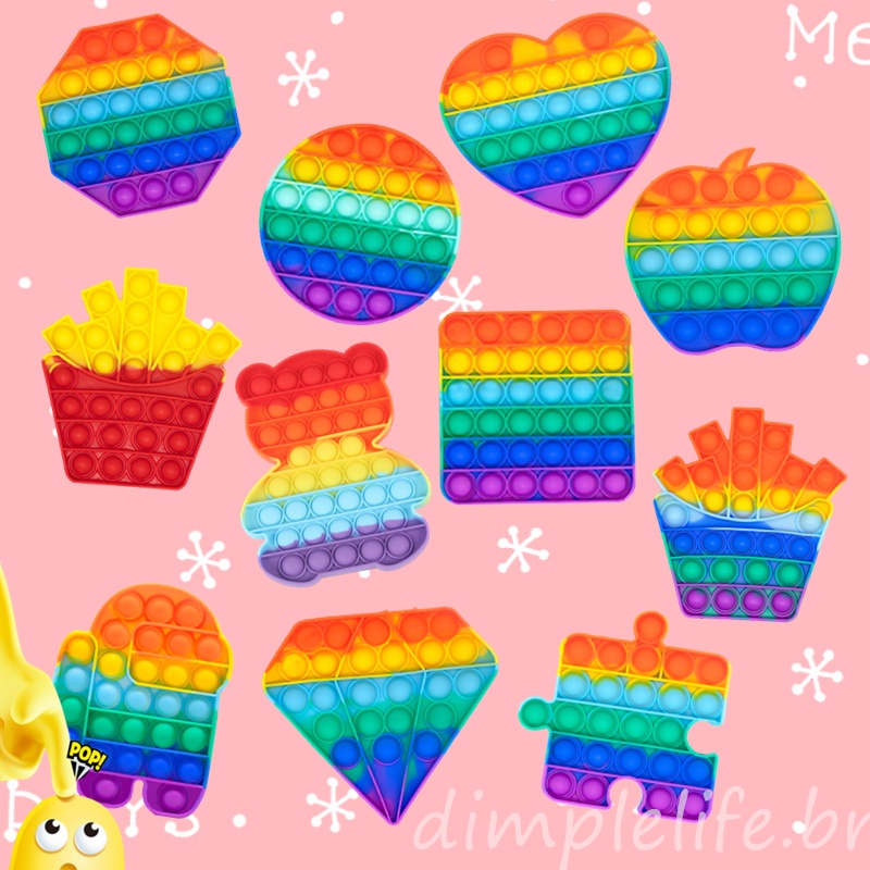 Push Pop It Fidget Zabawka Rainbow Color Zabawki antystresowe Zabawki